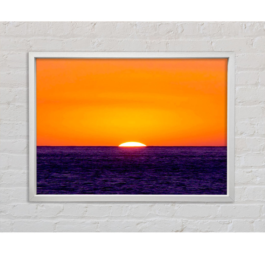 As The Sun Goes Down Over The Ocean Orange - Einzelbildrahmen Kunstdrucke auf Leinwand