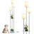 Modern 3-Light Floor Lamp With Shelves, Chrome Standing Lamp Fabric Shade & Foot Switch For Living Room Bedroom Office