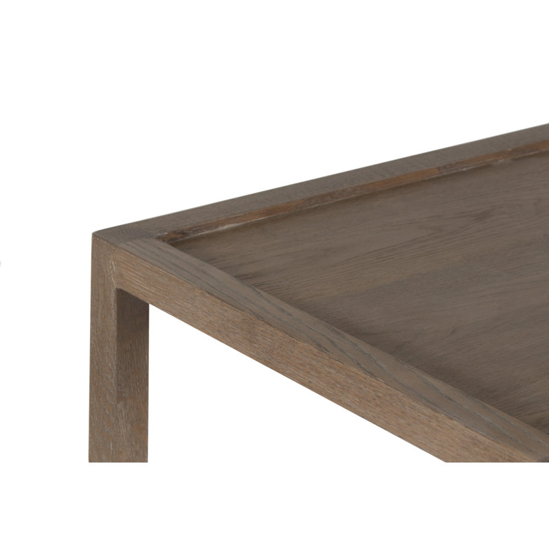 Chaidez Solid White Oak Wood End Table, Brown
