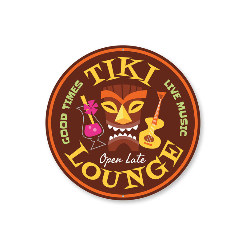 Plaque de plage en aluminium Tiki Lounge, H 18 po x l 18 po x P 0,06 po