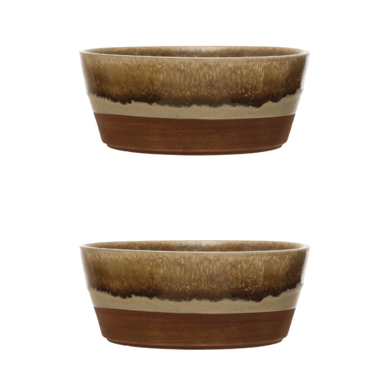 Stoneware Bowl With Reactive Glaze