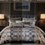 Édredon pour grand lit de style couette 8 pièces en taupe, motif géométrique multicolore, coussins de luxe, housse amovible et design pour un sommeil réparateur à long terme-121325213