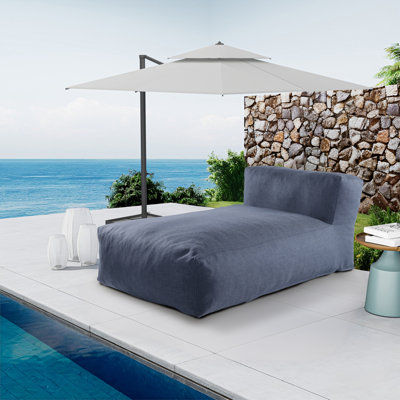 Lit de jour extérieur, chaise longue de terrasse, chaise longue de piscine avec coussin inclus pour jardin, piscine et terrasse.