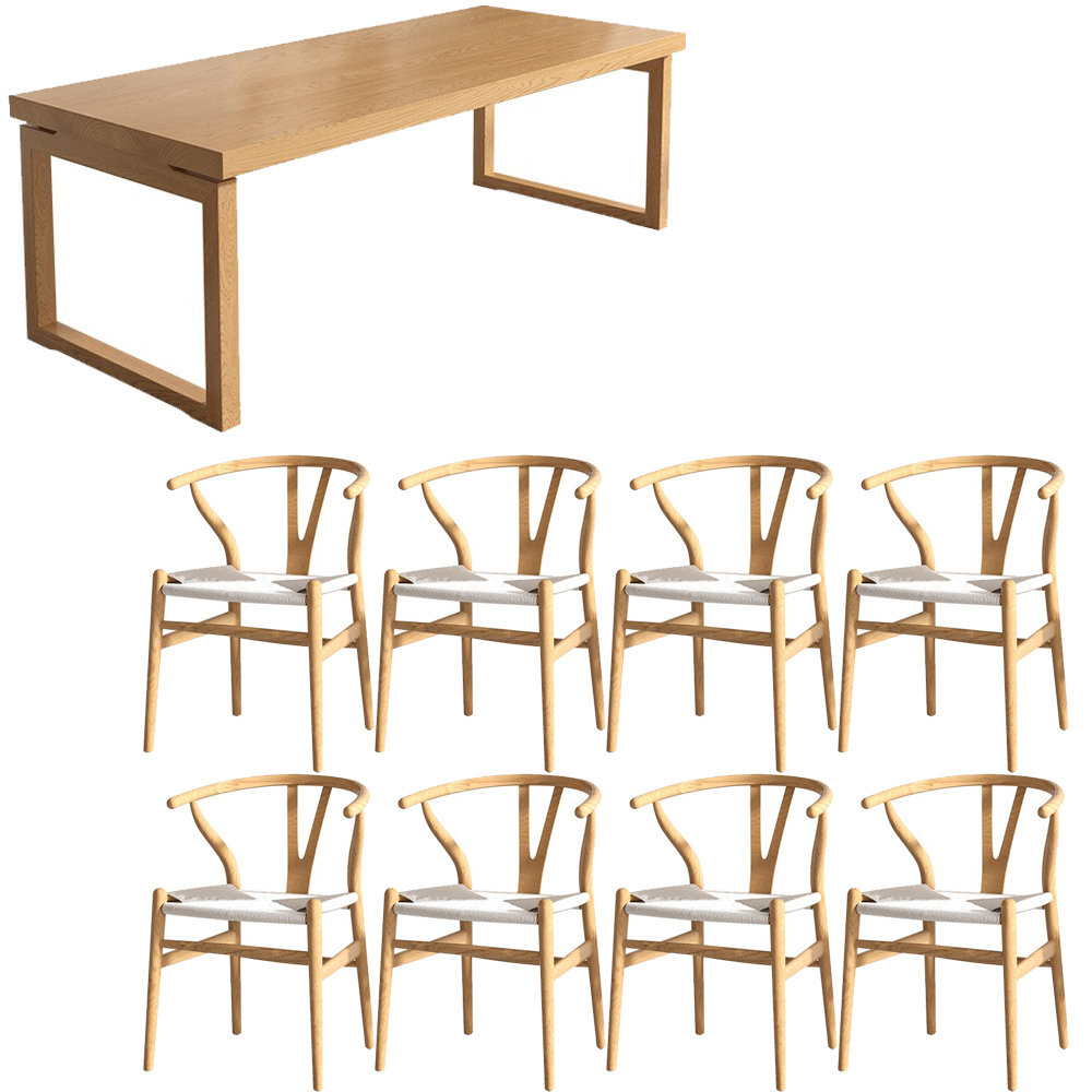 Waagy Nordic style solid wood dining table set | Wayfair