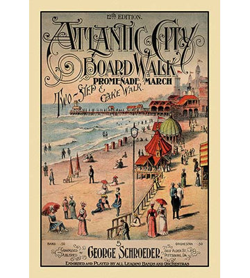 « atlantique city board walk promenade mars », affiche rétro