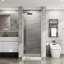 Porte de douche pivotante 34 po x 72 po, porte de douche en verre trempé épais de 1/4 po, conception semi-sans cadre-111798330