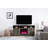 70"w Gray Walnut Finish Fireplace Tv Stand Console – Built-in Heater, Rgb Led Lighting, 3 Open Shelves & 2 Cabinets For Large Tvs (supports Up To 75")