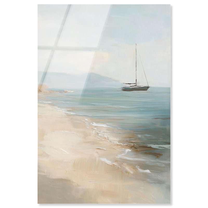 «Lone Sail I», reproduction d'art acrylique sur toile par Art Remedy, H 45 po x l 30 po