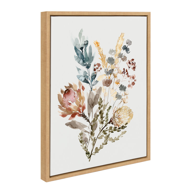 «Wildflower Bunch» par Sara Berrenson, reproduction d'art sur toile encadrée, Naturel