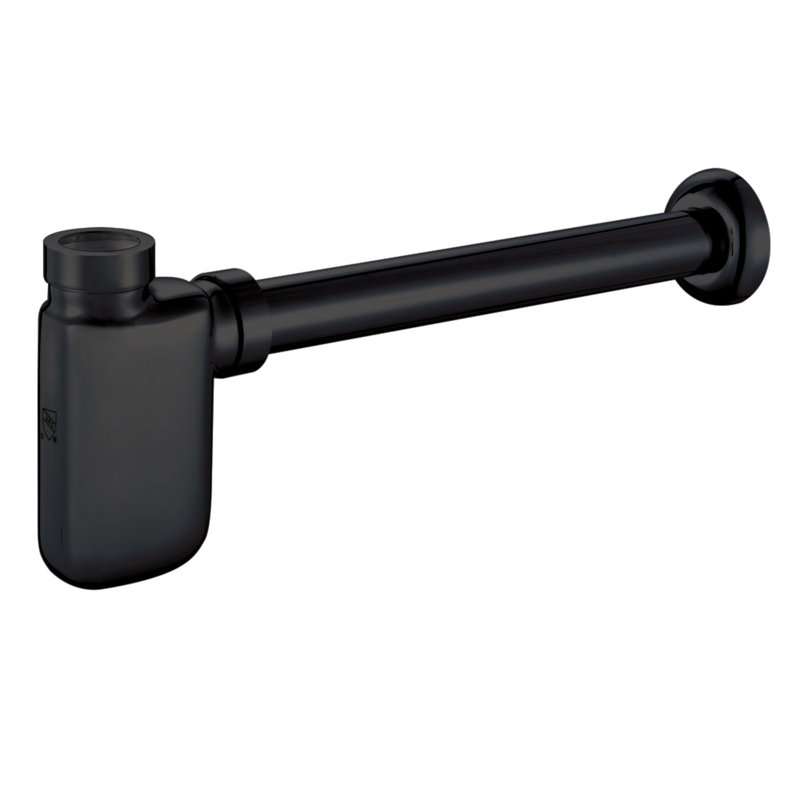 Kingston Brass Trimscape 1-1/4 Inch O.D. Brass Oval Bottle Trap, Matte Black