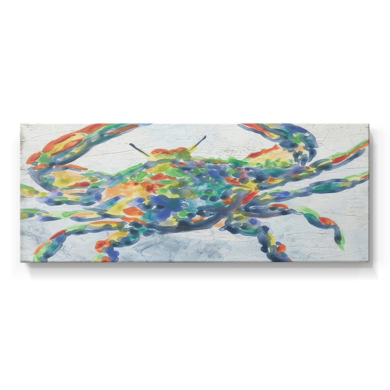 Rainbow Crab II - Toile tendue avec châssis - Prêt à accrocher, H 12 po x l 30 po