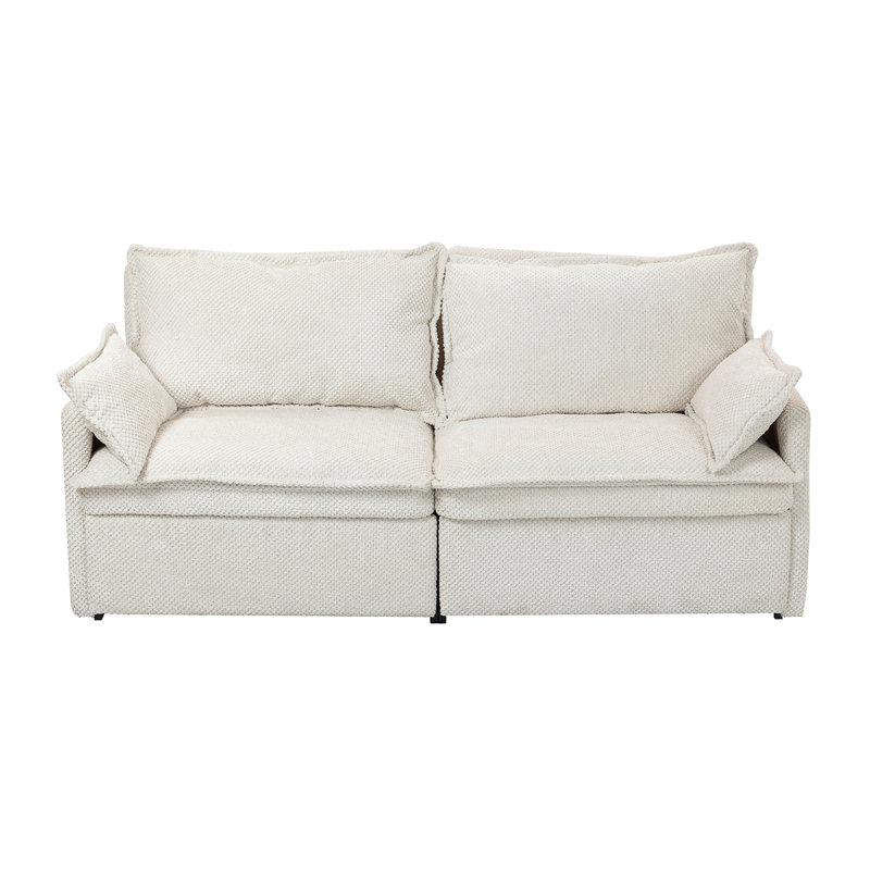 Canapé-lit escamotable 73,6 pouces, Blanc