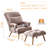Velvet Accent Chair with Ottoman-1710967803-1710967804