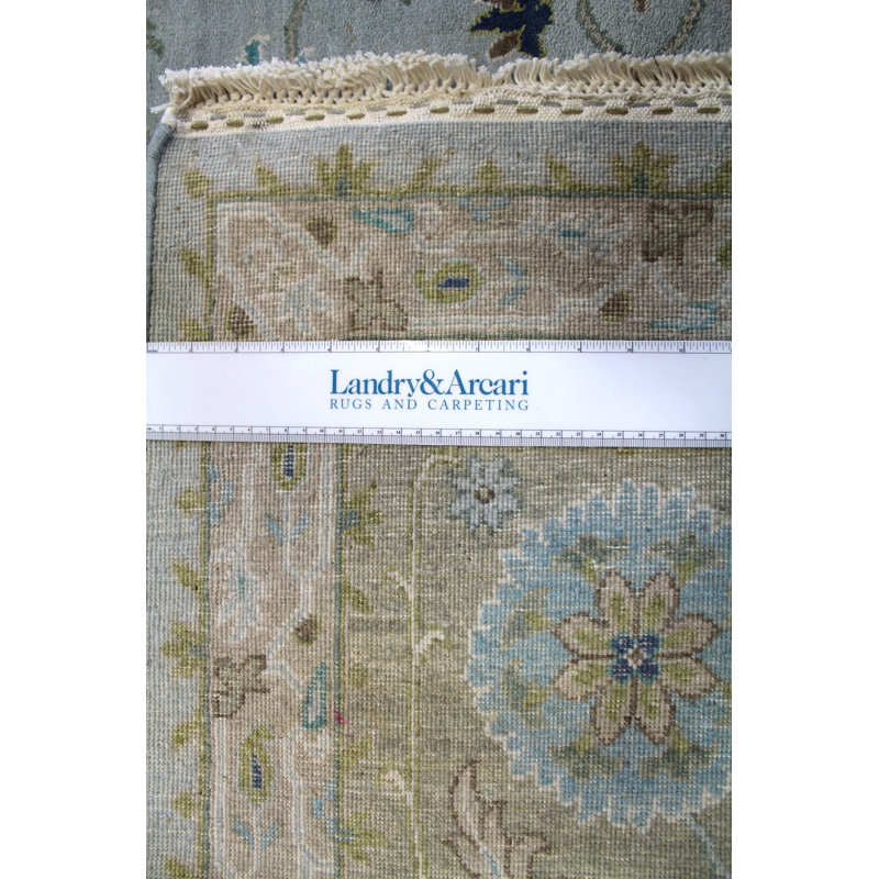 Tapis unique nouvel âge 8 pi 1 po Sultanabad en bleu / bleu clair / olive