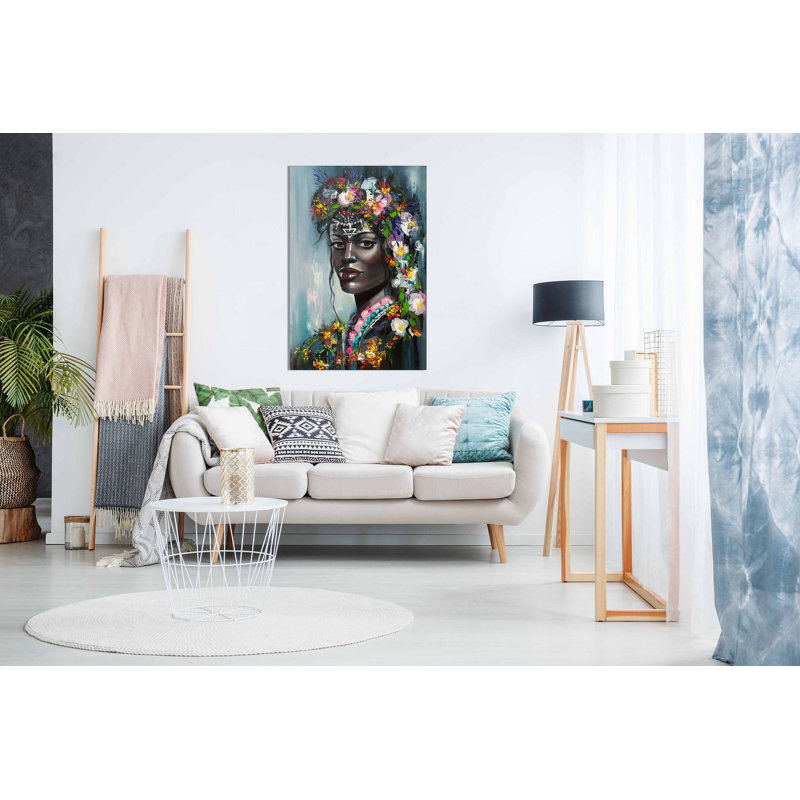 African American Painting Abstract Style - Wrapped Canvas Painting, 46cm H x 31cm W