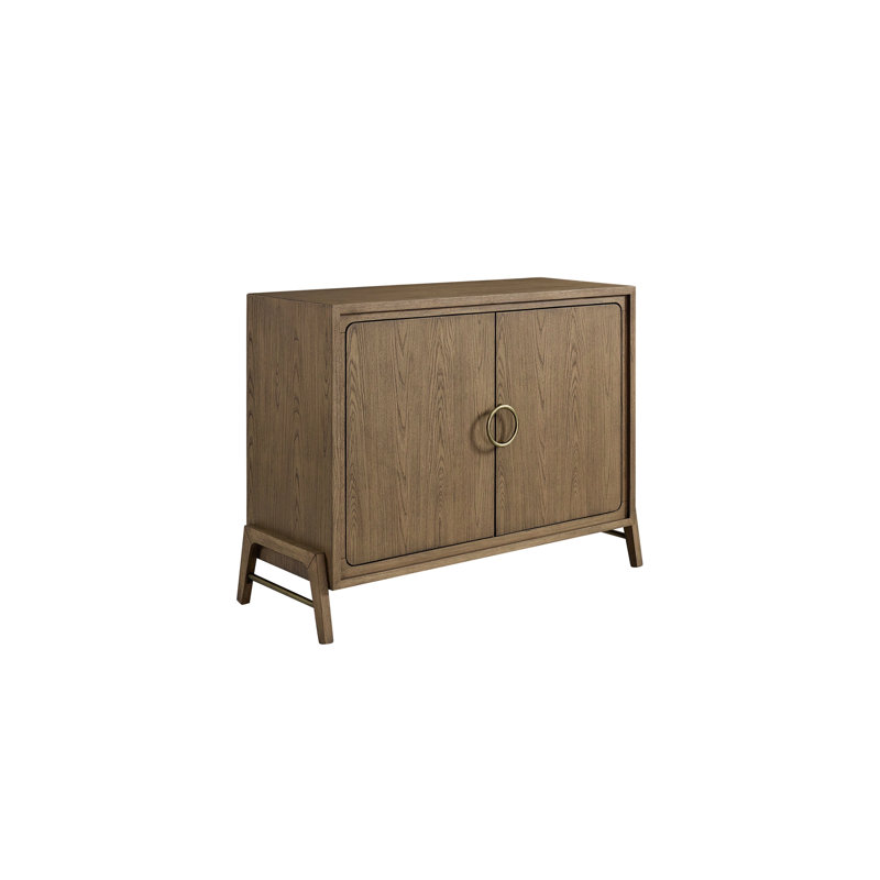 Desserte à deux portes 46 po, finition avec quincaillerie personnalisée, portes d'armoire de rangement, style moderne plus doux, bois massif +, brun, profondeur de 47,17 po, largeur de 18,3 po, hauteur de 36,16 po, finition douce de 119,5 lb,