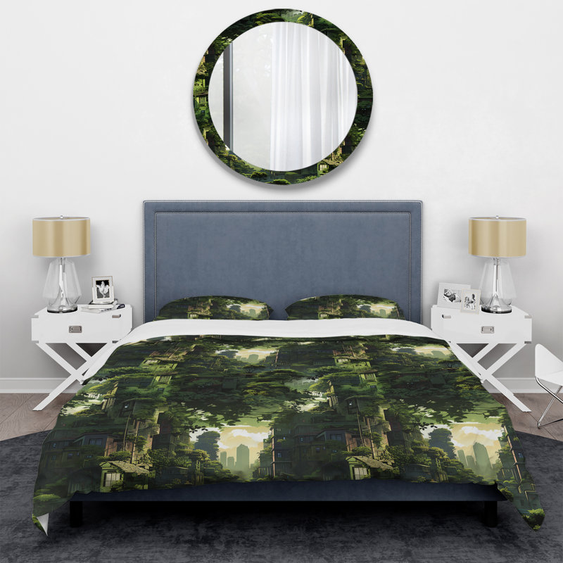 Ensemble de housse de couette Urban Jungle Collage I, Housse de couette pour très grand lit et 2 très