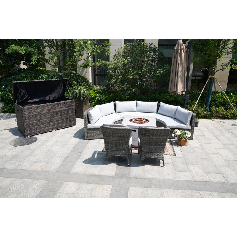 Algird 8 - Person Patio Conversation Set with Cushions