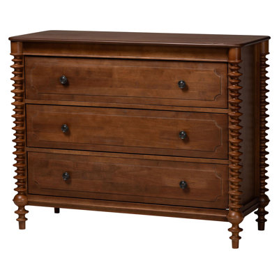 Dametra 3-Drawer Chest, Walnut Brown