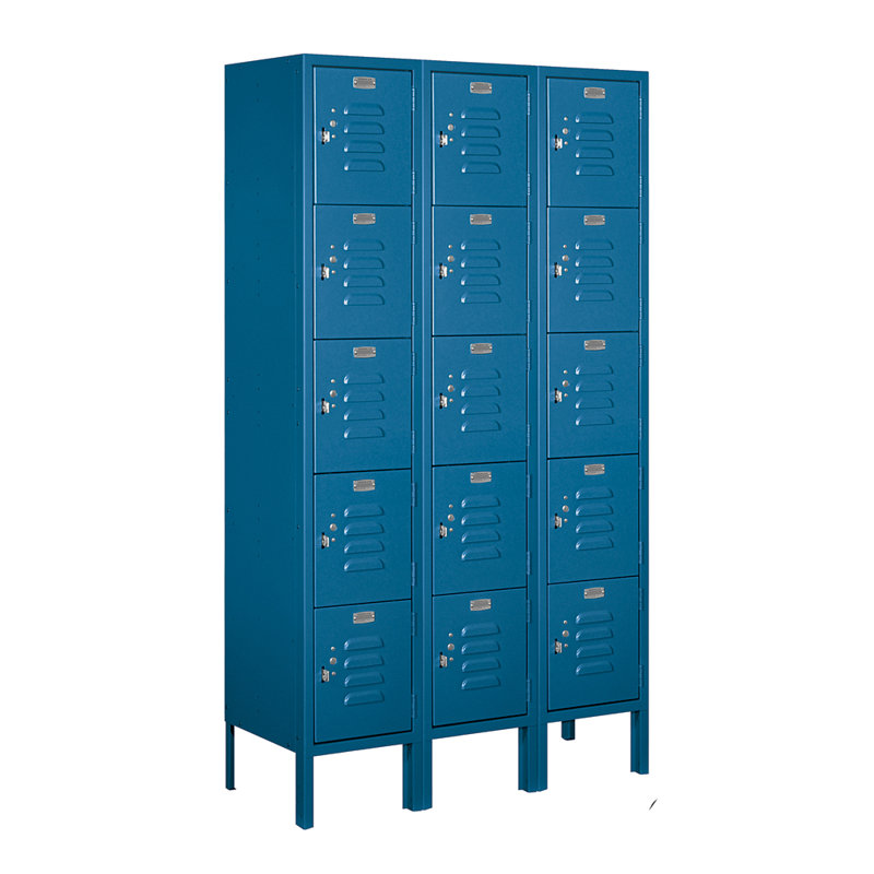 Casier large à 5 étages pour 2 étages, H 66 po x l 36 po x p 12 po, Bleu