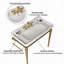 Console de lavabo mural en céramique dorée et blanche de 91 cm (36 po) avec pattes de support en acier inoxydable et porte-serviettes-134796038