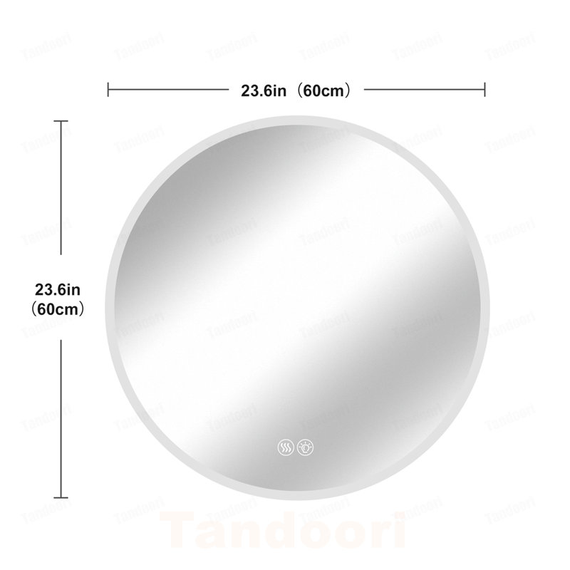 Glass Frame Round Wall Mirror