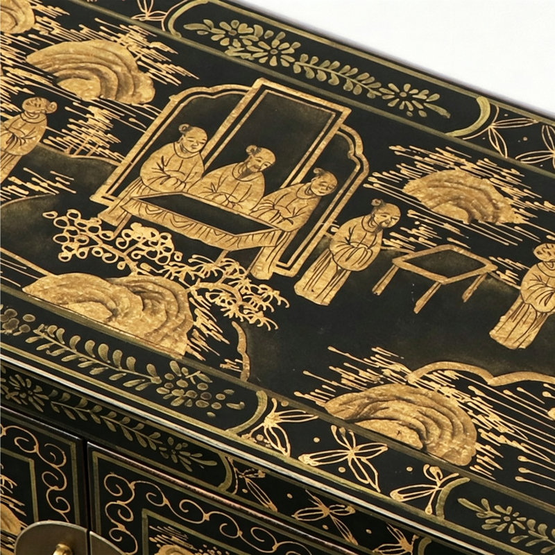 Nouvelle console en bois massif de style chinois doré