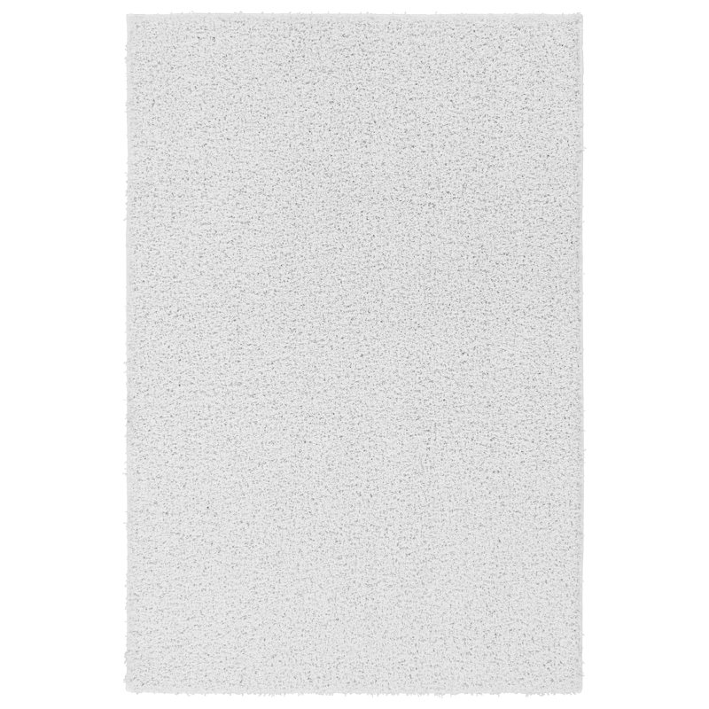 Tapis blanc uni en polypropylène Nobuyo, Rectangle 4 pi x 6 pi
