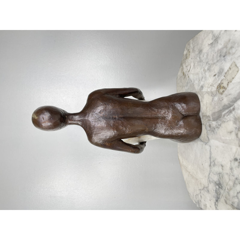 Bronze Modern Lady Sitting Holding Pot Sculpture