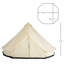 Grande tente familiale 16,5 pi pour 10 personnes - tente de camping quatre saisons imperméable avec cloche tipi, tente de camping de style mongol avec fenêtres en filet