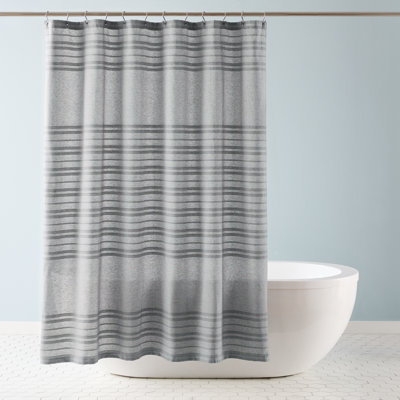 TOWN & COUNTRY EVERYDAY Sophia Textured Solid Stripe Bath Shower Curtain 70"x72"