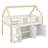 Full-Size Low Loft Bed With LED Lights, Loft Bed With Safety Guardrail, Wooden Bed Frame With Step Staircase, Shelving, Cabinets-858411984