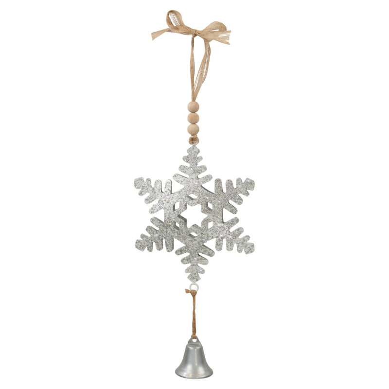 Ensemble de 2 ornements en forme de flocon de neige - argent
