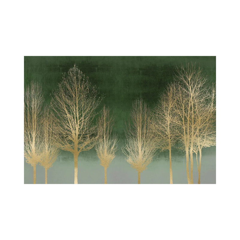 Gold Forest On Green by Kate Bennett - Wrapped Canvas Print, 101.6 cm H x 66.04 cm W x 1.91 cm D