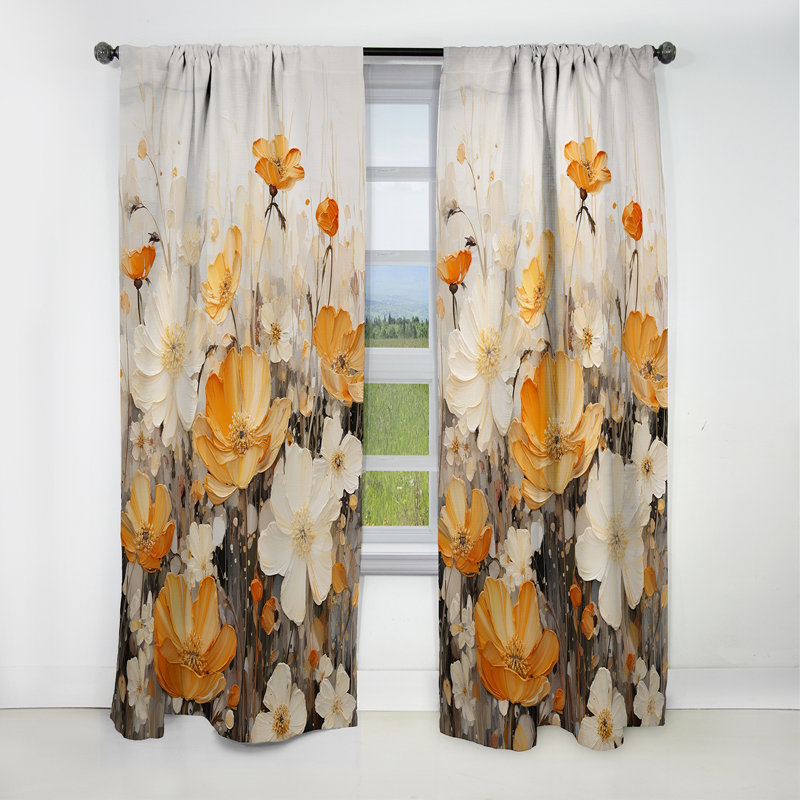 Gaener - Rideau occultant floral cerisier en fleurs - 1 panneau, L 52 po x L 120 po