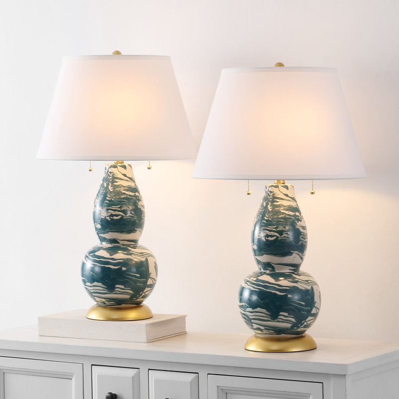Cassoday Ceramic Table Lamp, Blue/White