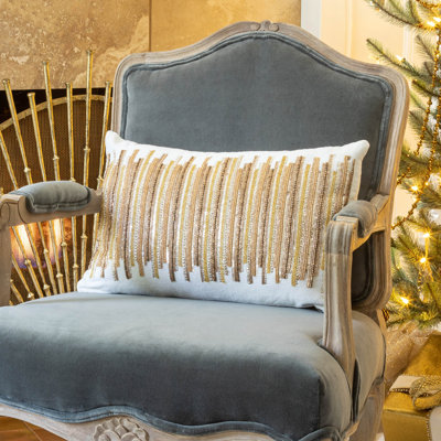 Striped Velvet Throw Pillow