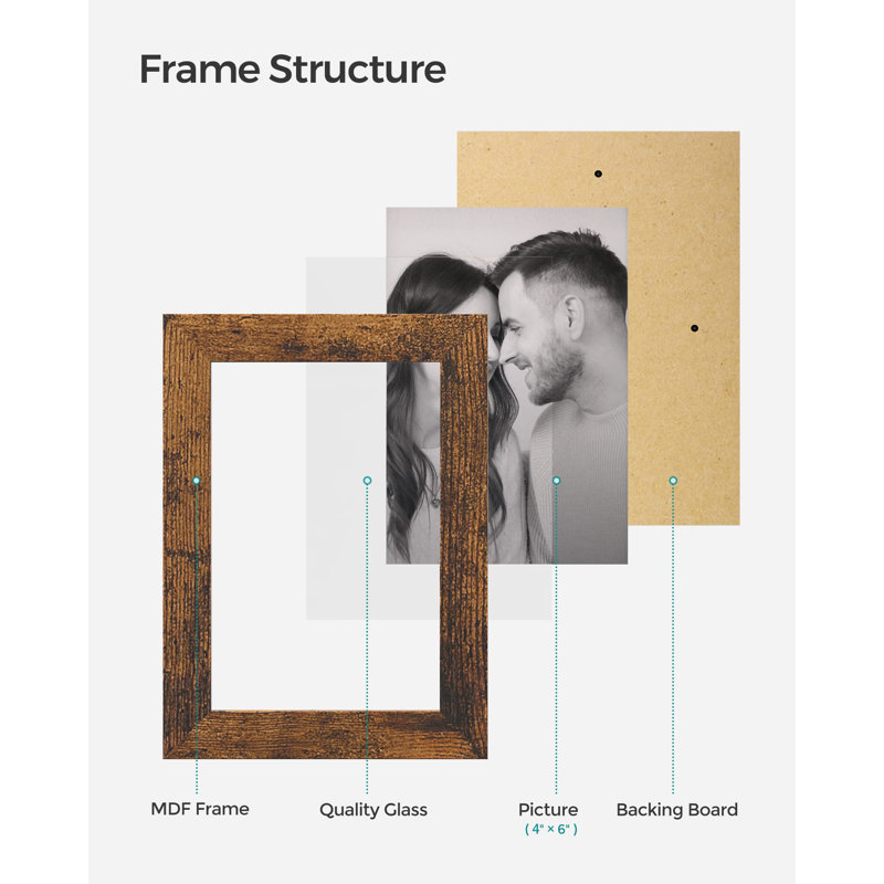 Rustic Brown Collage Picture Frame - 12-Photo Display For Family Memories - Easy To Assemble