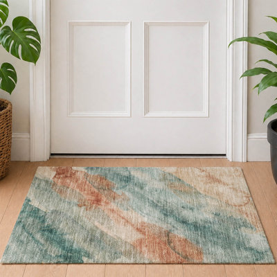 Machine Washable Indoor/Outdoor Chantille ACN2949 Abstract Rug