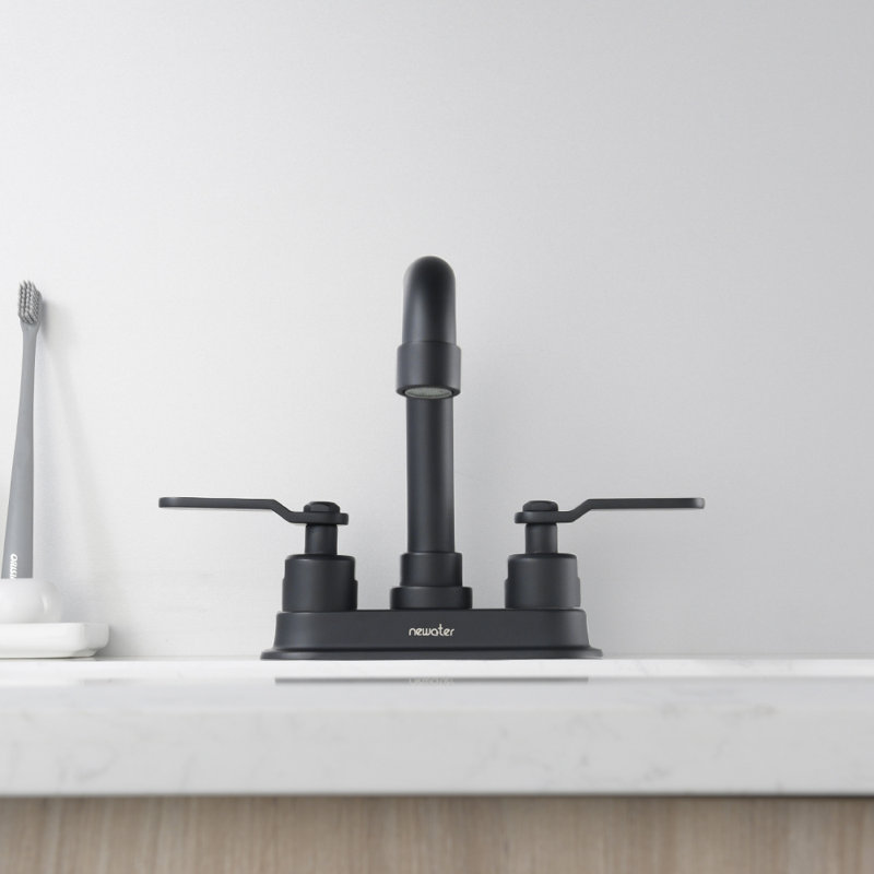 Centerset 2-Handle Bathroom Faucet with Drain Assembly, Matte Black