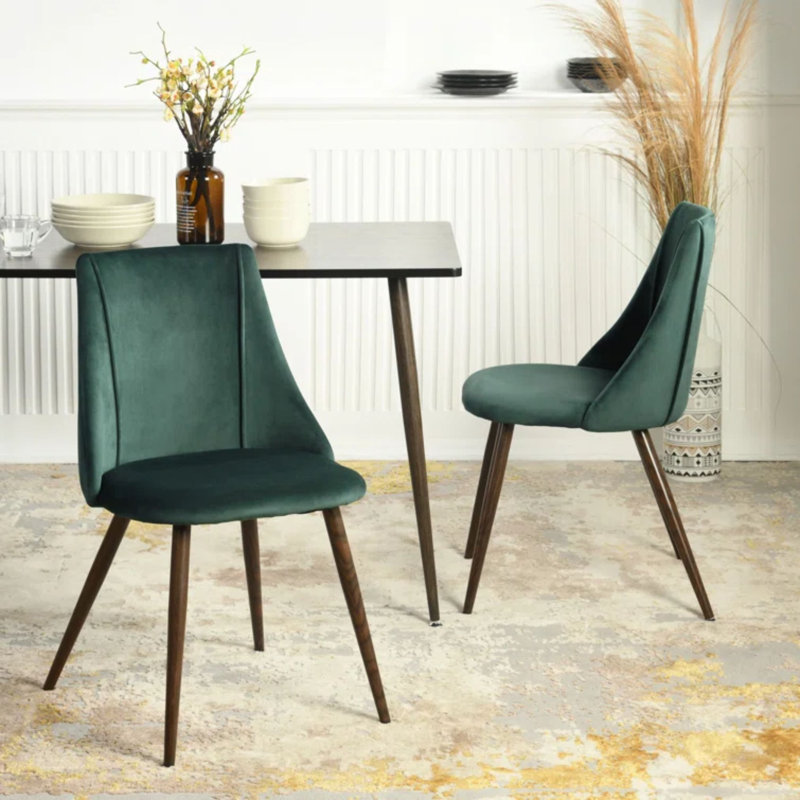 Tyrell 47cm H Velvet Upholstered Side Chair, Green