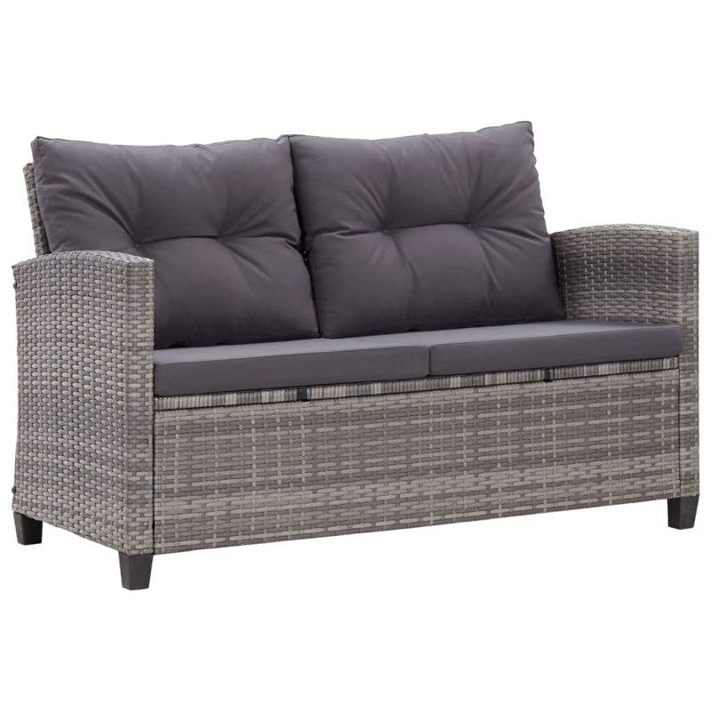 48.8" Wide Patio Sofa with Cushions, Gray