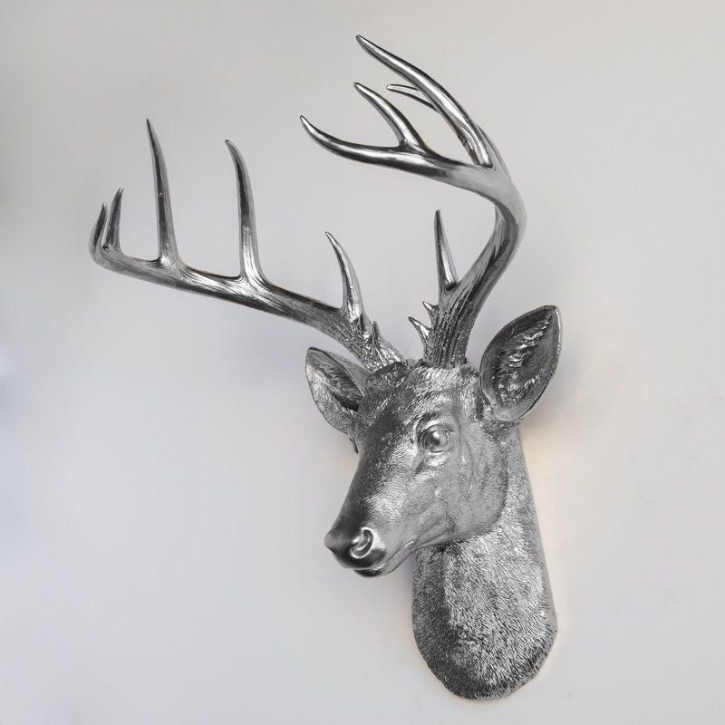 Animals Wall Decor on Resin, Silver