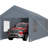 12' X 20' Heavy Duty Carport Canopy, Portable Garage For Boats & Vehicles. Galvanized Steel Frame, Fade Pe Cover, 2 Doors, 4 Vent Windows, Easy Assembly, Grey Heavy-duty With Strong Frame. Ventilated-138476827-138476828