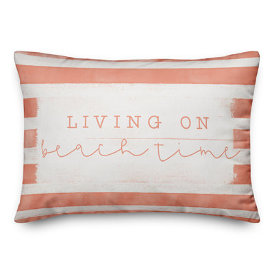 Beach Time Stripes Grey Throw Pillow