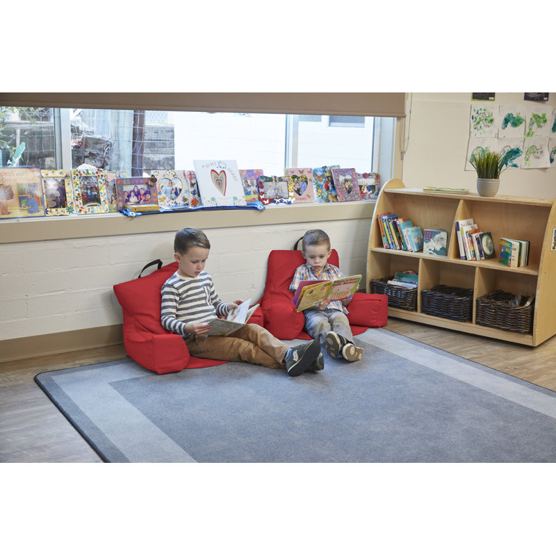 SoftScape Relax N Read Bean Bag, Red Faux Leather