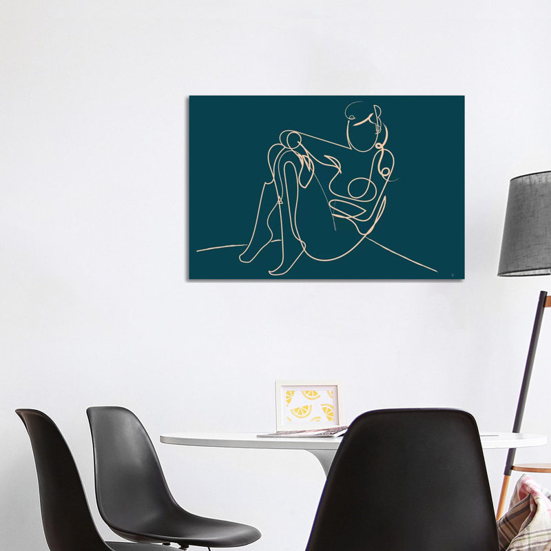 Teal Nude by Dan Hobday - Wrapped Canvas Print, 101.6 cm H x 66.04 cm W x 1.91 cm D