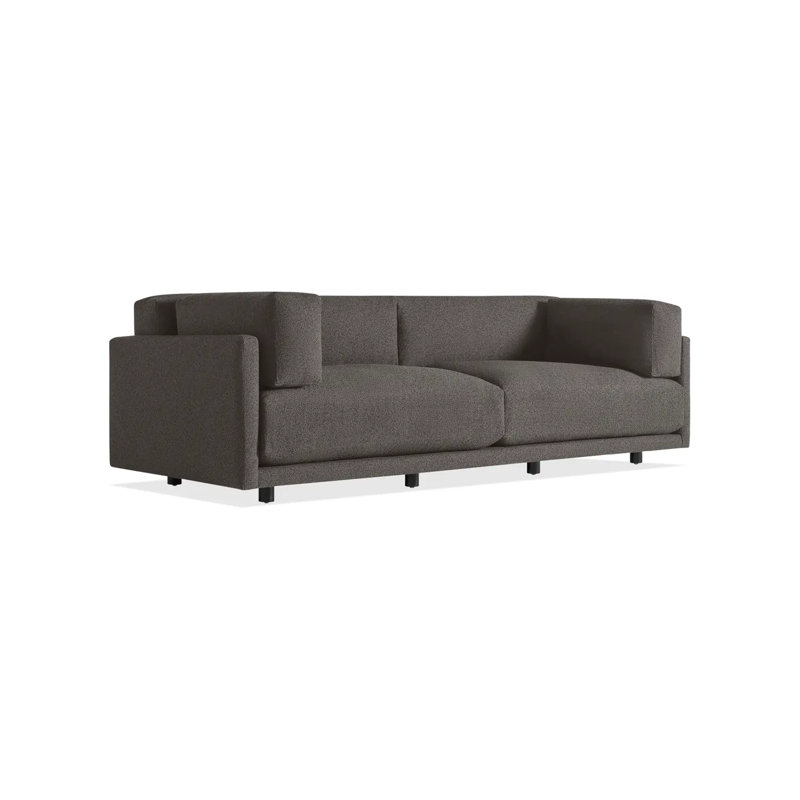 Sunday Upholstered 82'' Sofa, Kelso Charcoal 100% Polyester, 30" H x 102" W x 40" D