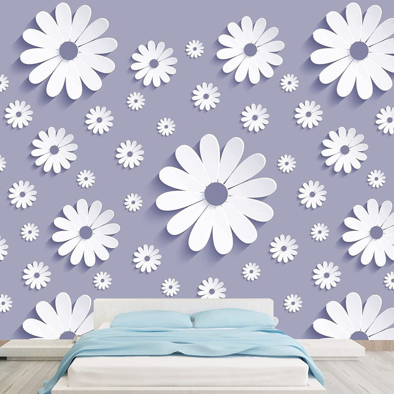 Murale fleur de marguerite, L 100 po x l 144 po