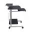 Chariot d'ordinateur compact avec rangement, espresso